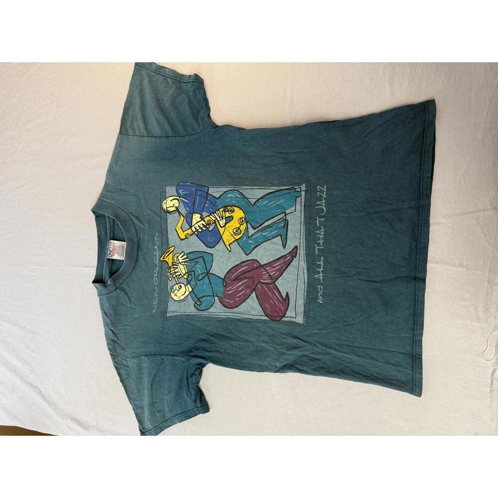 Faded New Orleans Jazz T-shirt and All That Jazz Cubism - M